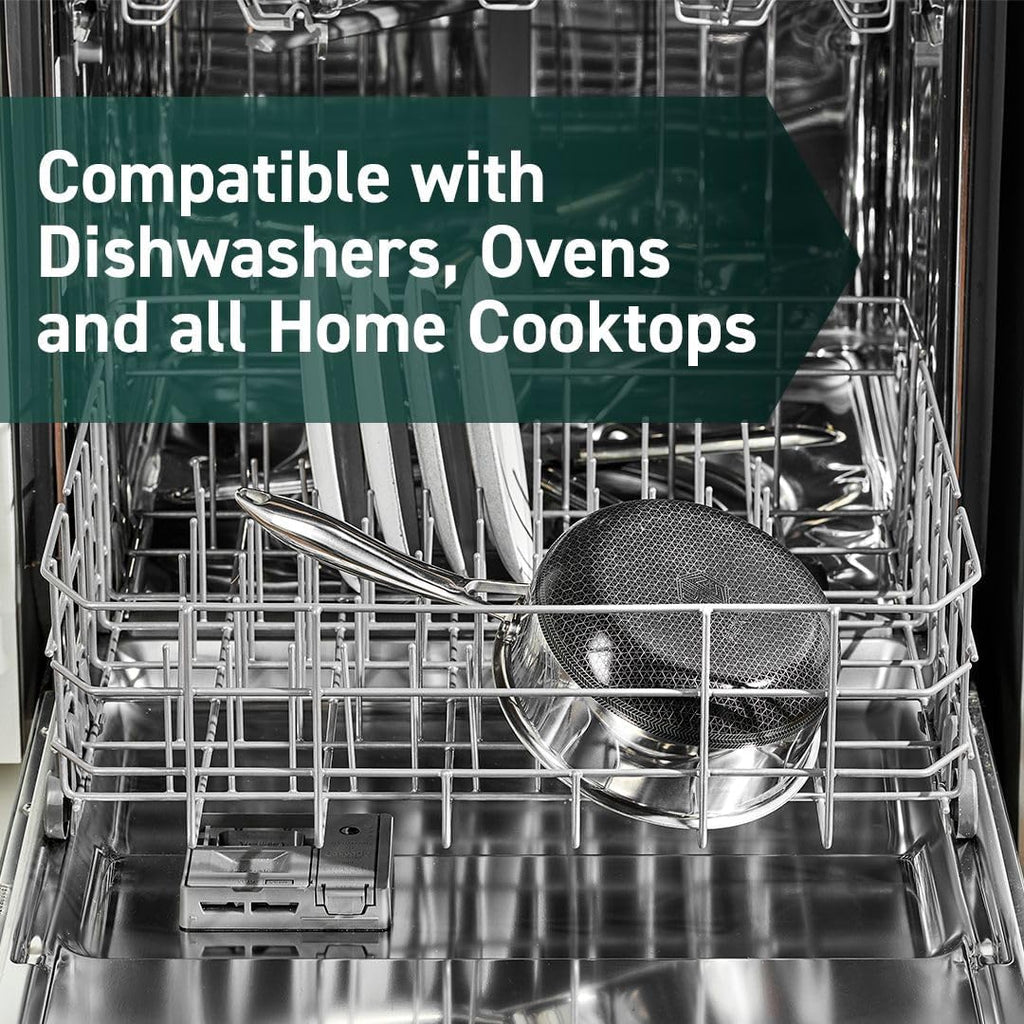 Hybrid Nonstick 6-Piece Pot Set with 2 Silicone Trivets, 2, 3, and 8-Quart Pots with Tempered Glass Lids, Stay-Cool Handles, Dishwasher-Friendly, Induction Ready, Compatible with All Cooktops