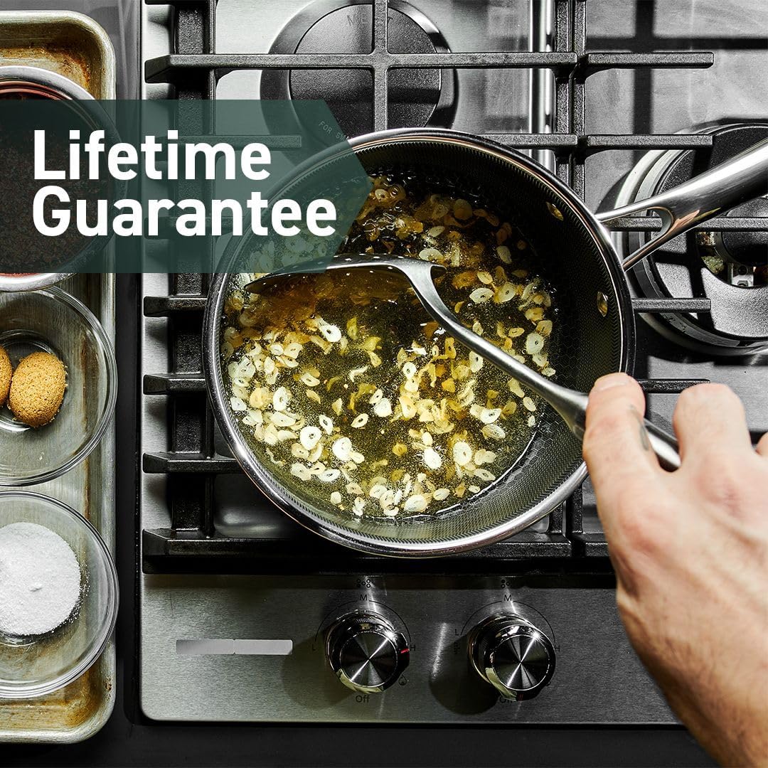 Hybrid Nonstick 6-Piece Pot Set with 2 Silicone Trivets, 2, 3, and 8-Quart Pots with Tempered Glass Lids, Stay-Cool Handles, Dishwasher-Friendly, Induction Ready, Compatible with All Cooktops