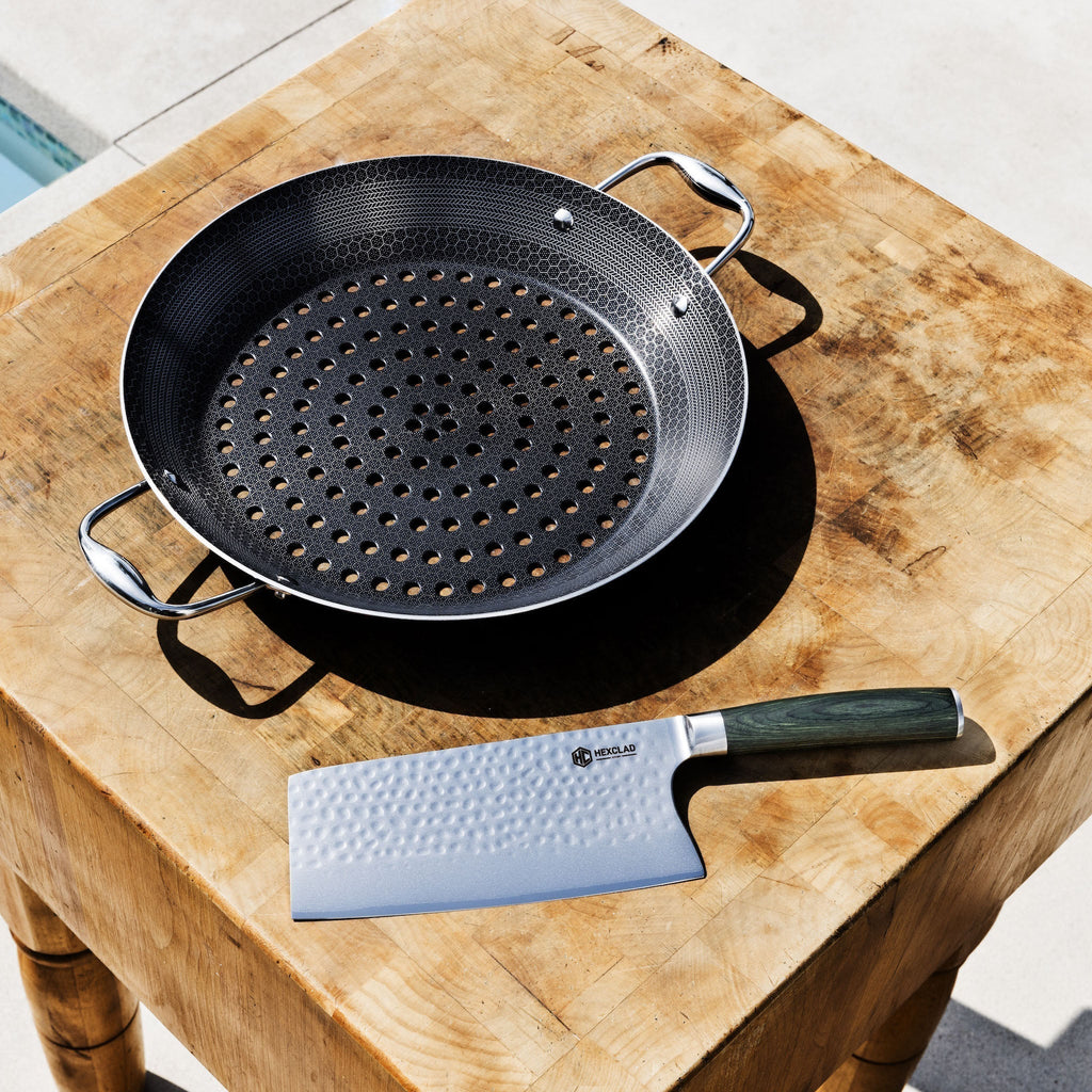 BBQ Grill Pan + Meat Cleaver Bundle