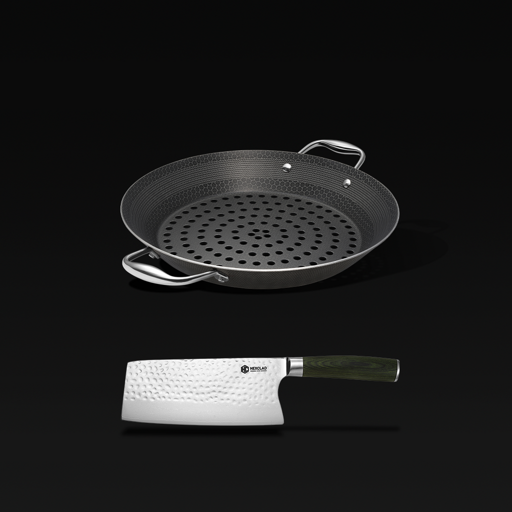 BBQ Grill Pan + Meat Cleaver Bundle